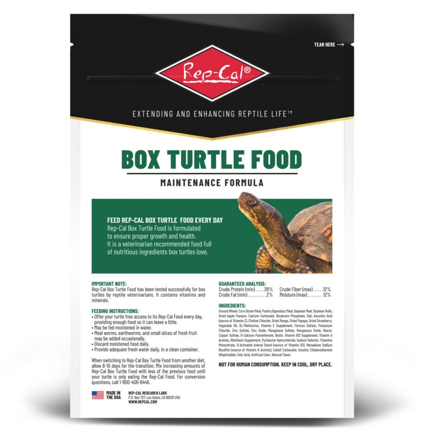 RepCal Research Labs Maintenance Formula Box Turtle Food 1ea/12 oz