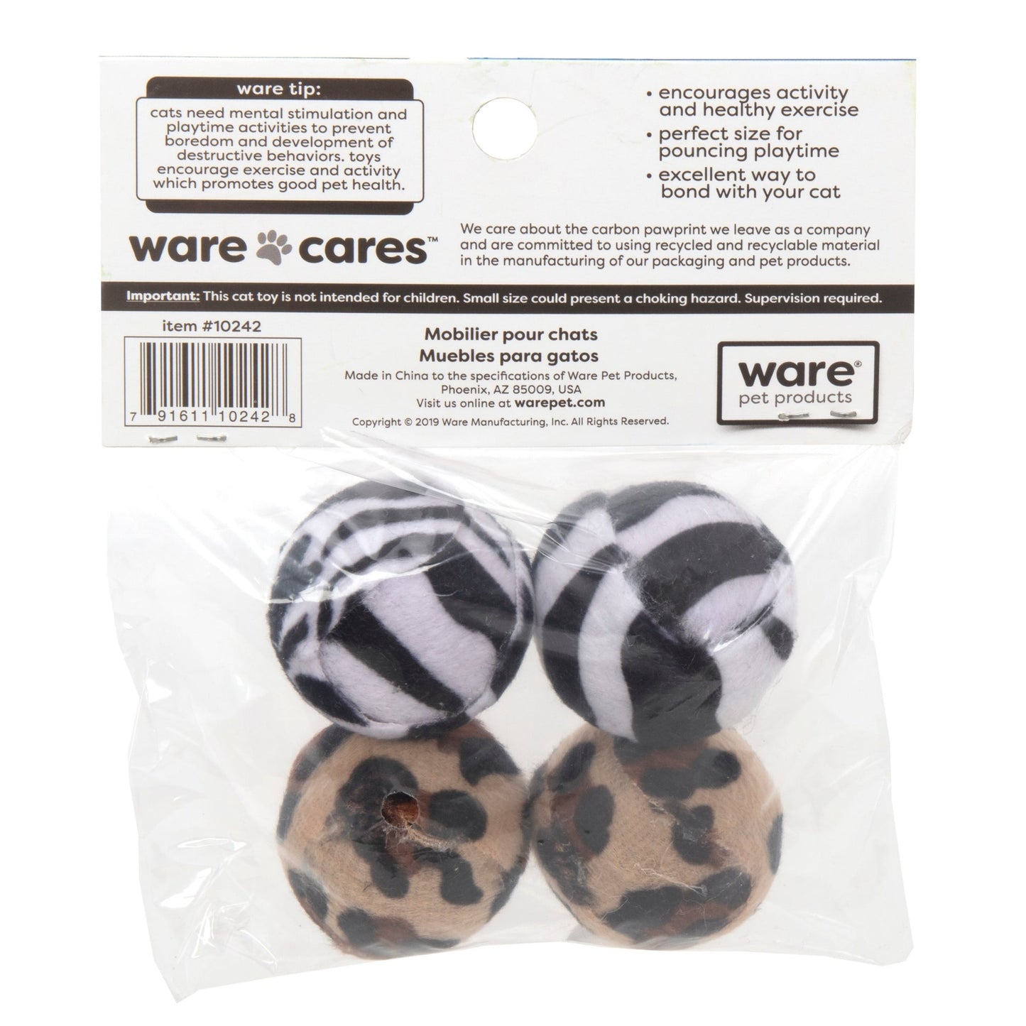 Ware Fun Felt Cat Toys 4 Pk