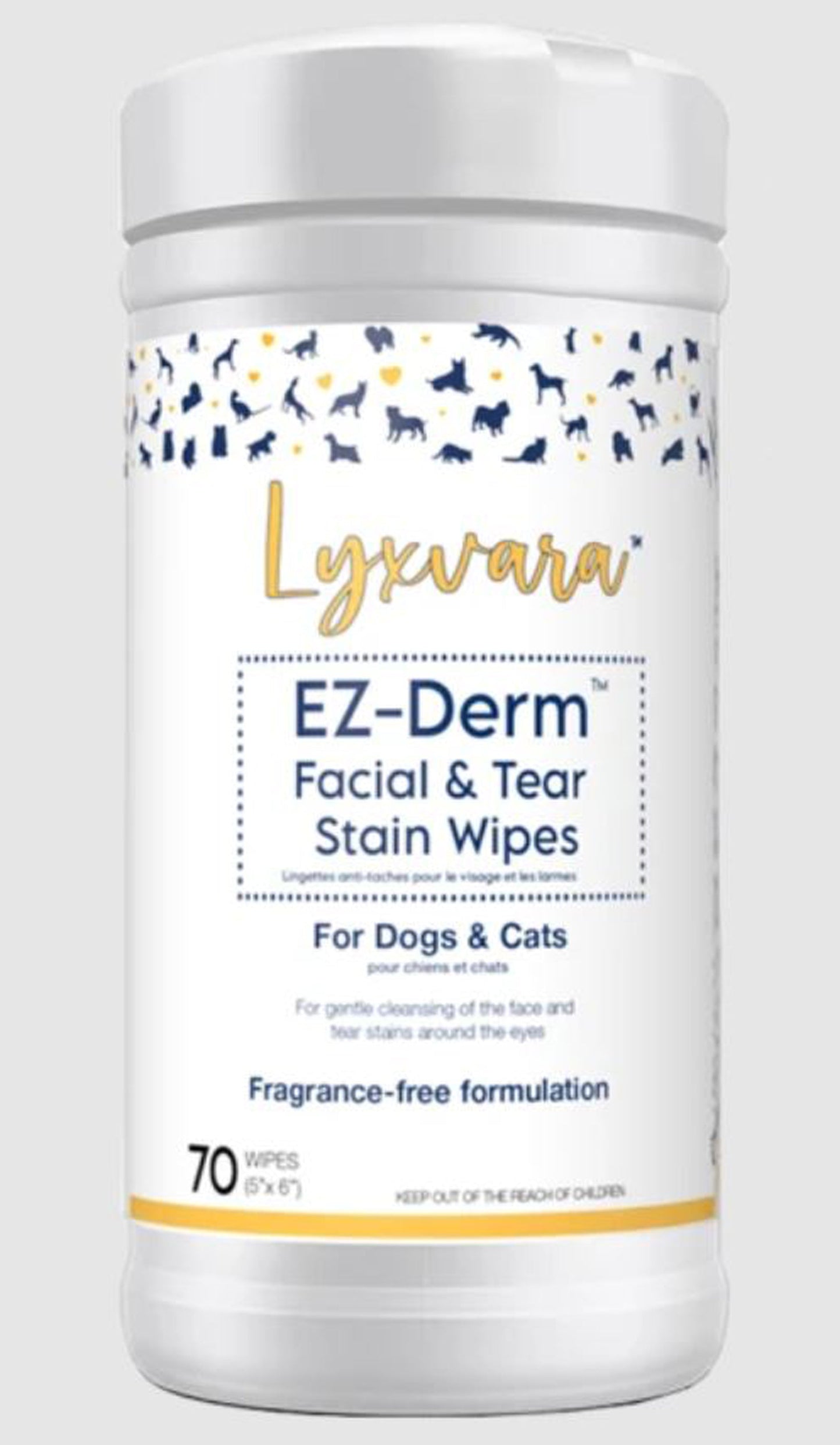 Lyxvara Dog easy Derm Wipes Frangrance Free 70Ct