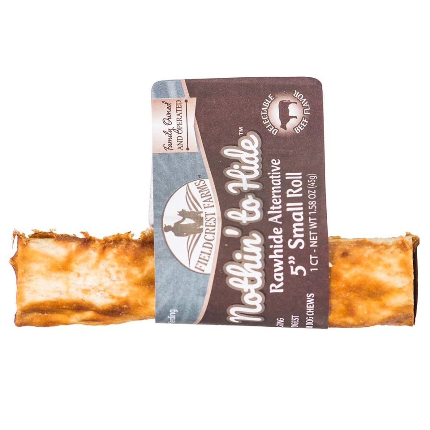 Fieldcrest Farms Nothin' To Hide Roll Dog Treat Beef 24ea/5 in, SM, 1 pk