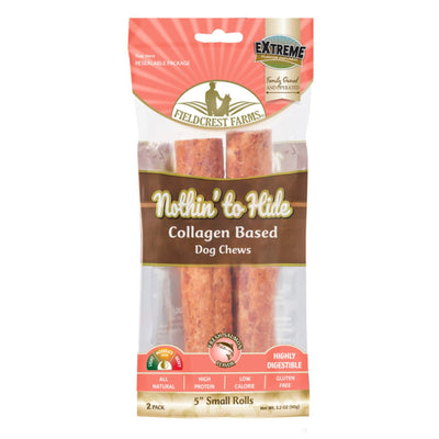 Fieldcrest Farms Nothin' to Hide Collagen Roll Dog Chew Salmon, 1ea/5 in, 2 pk