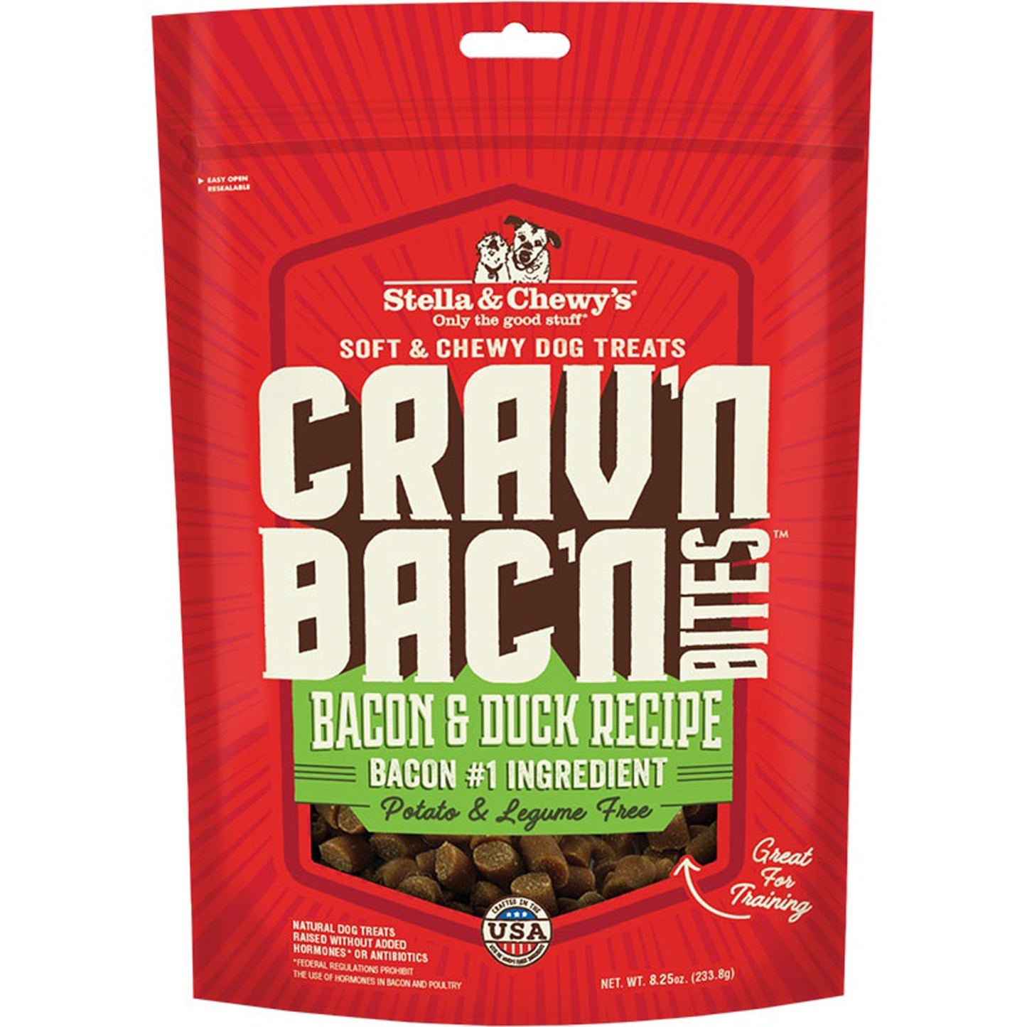 Stella and Chewys Dog Cravn Bacon Bites Duck 8.25oz.