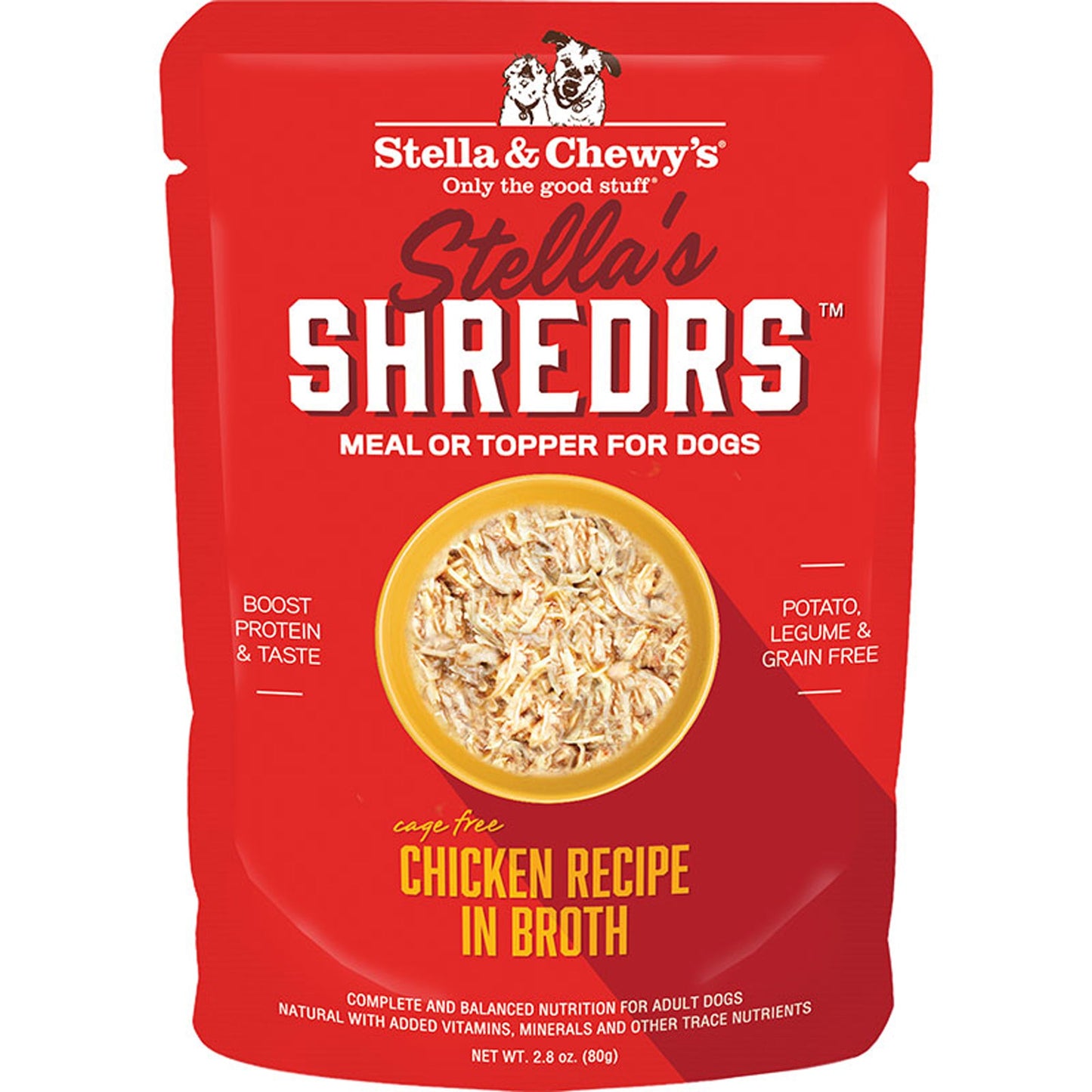 Stella and Chewys Dog Shredrs Chicken 2.8oz. (Case of 24)