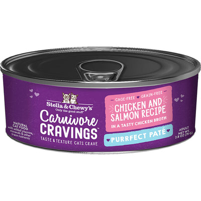 Stella and Chewys Cat Carnivore Cravings Pate Chicken and Salmon 2.8oz. (Case of 24)