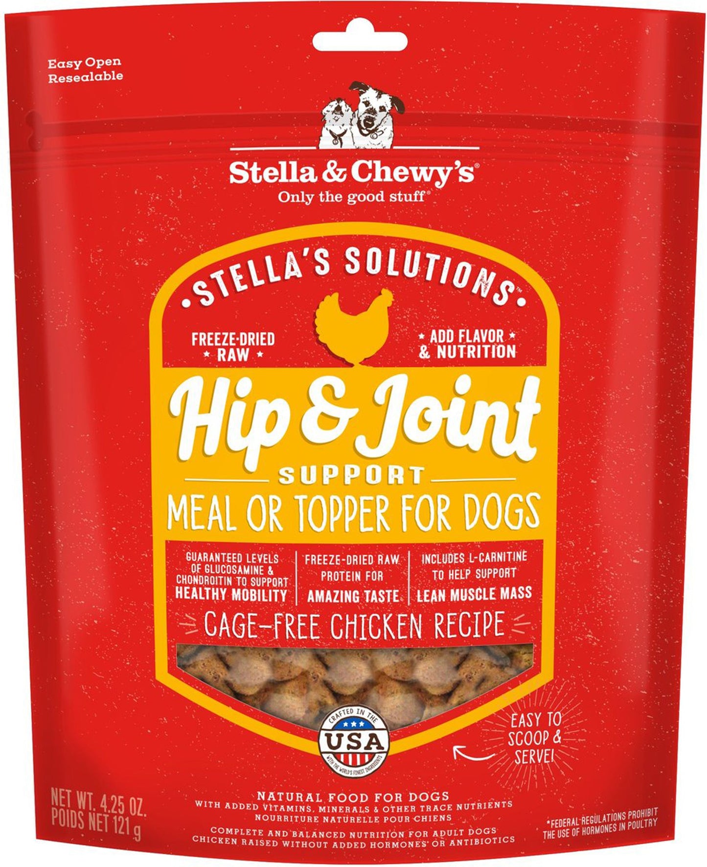 Stella and  Chewys Dog Solutions Hip and Joint Support Chicken 4.25oz.