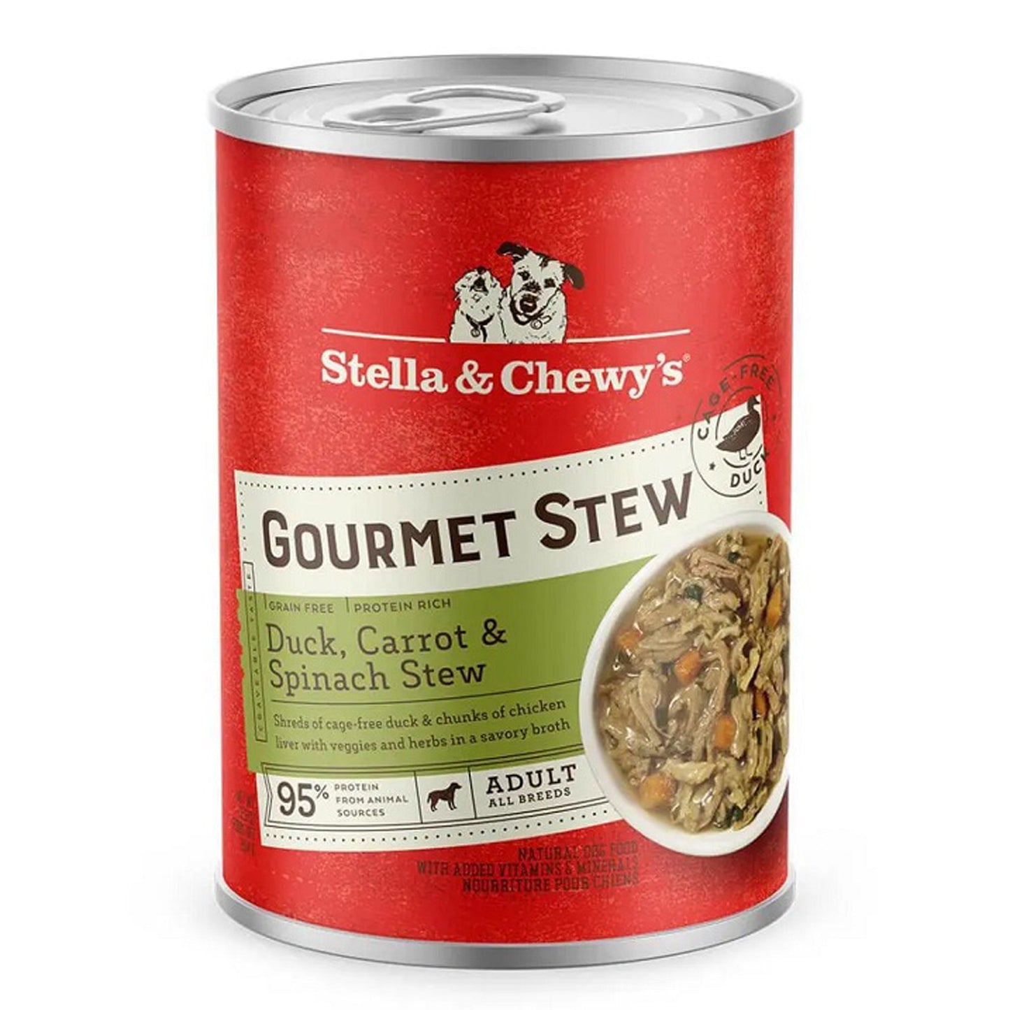 Stella and Chewys Dog Gourmet Stew Duck; Carrot And Spinach 12.5oz. (Case of 12)