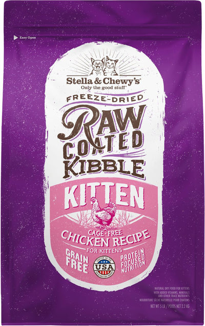 **Stella and Chewys Cat Raw Coated Kitten Cage Free Chicken 5Lb**