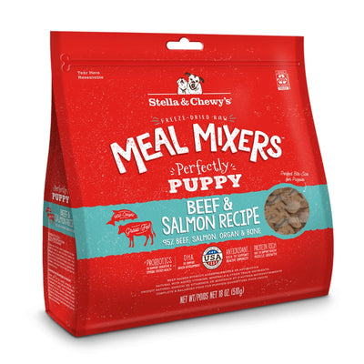 Stella and Chewys Dog Freeze-Dried Mixer Puppy Beef and Salmon 18oz.