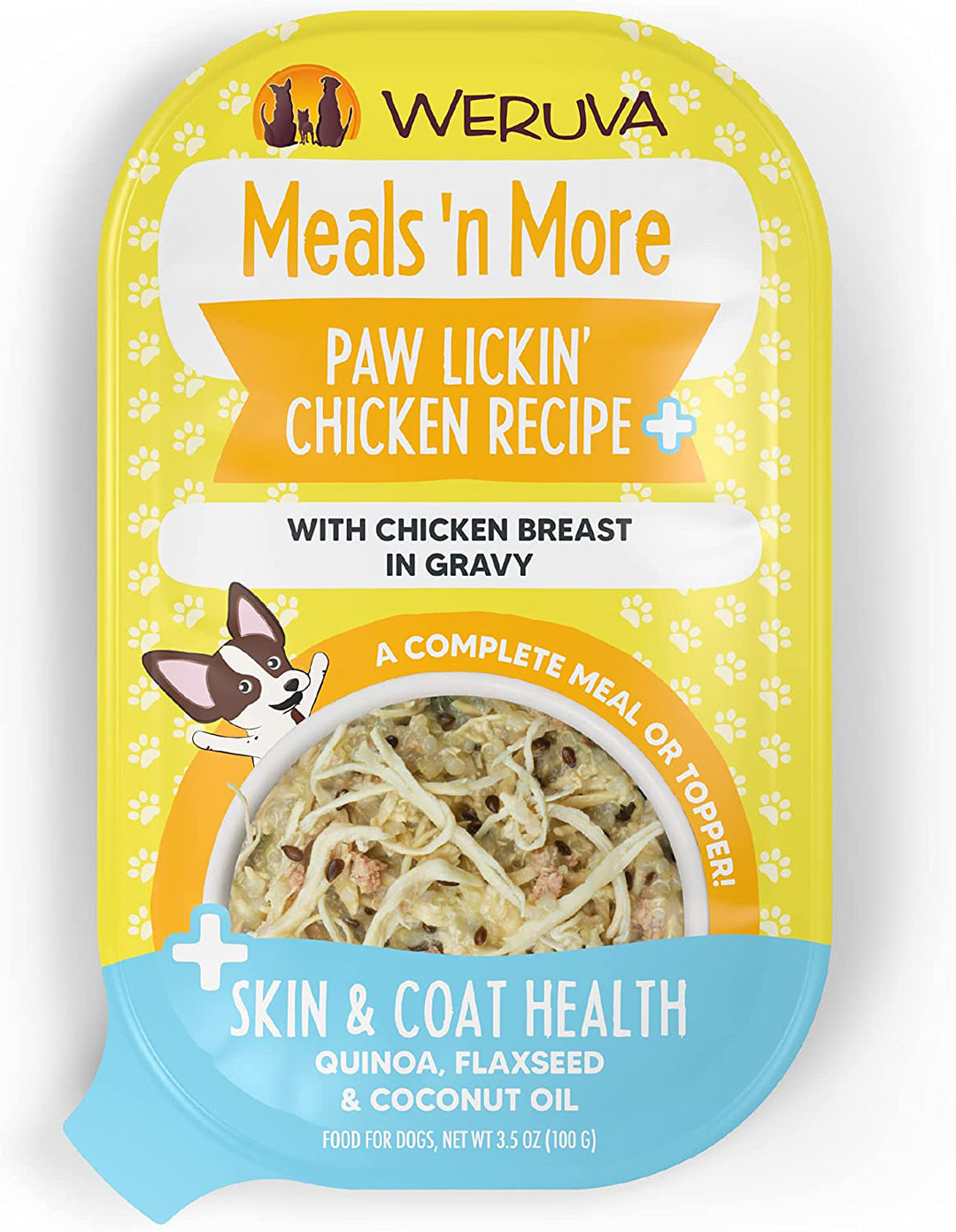 Weruva Dog Meals N More Paw Lickin Chicken Cup 3.5oz. (Case of 12)