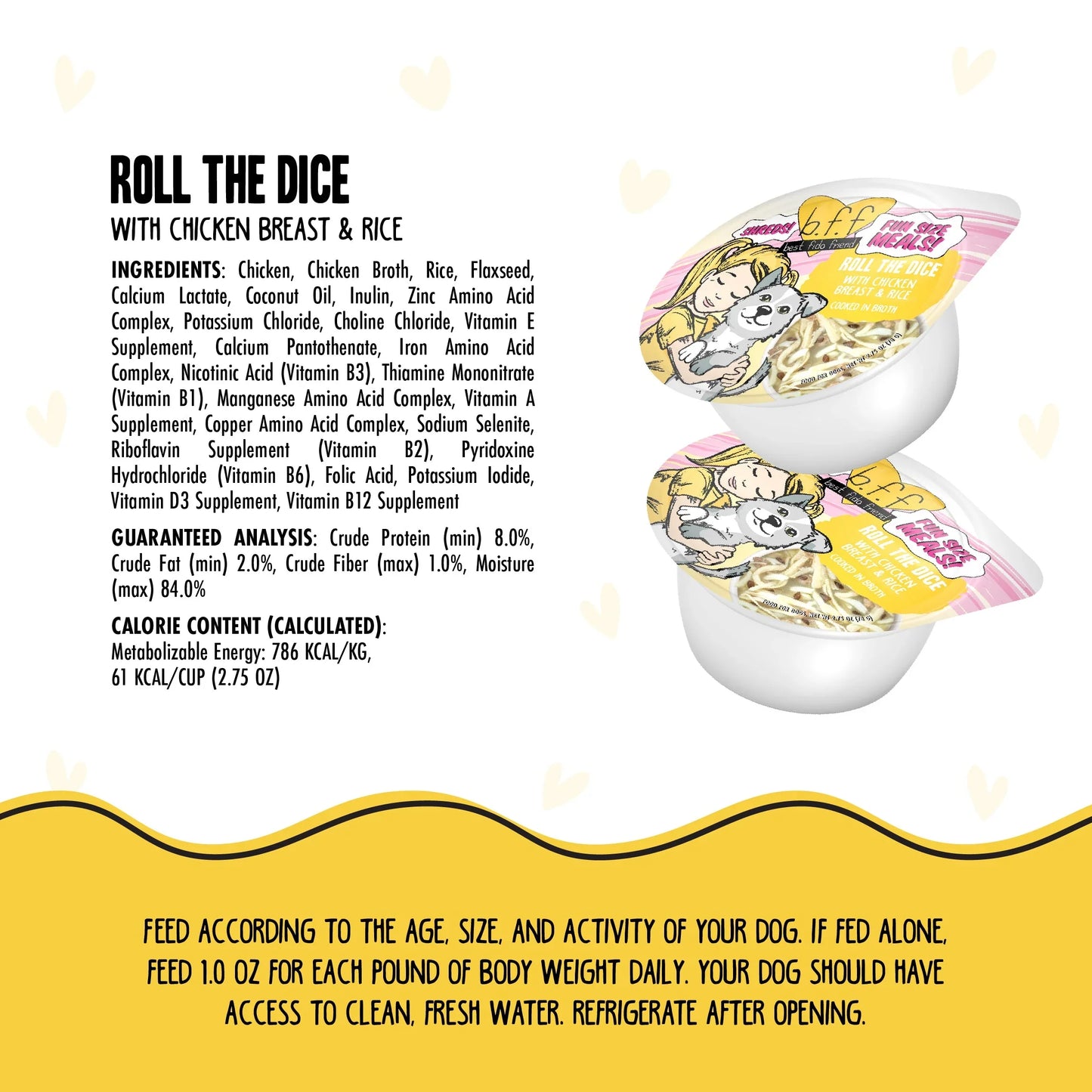 Bff Dog Roll The Dice Chicken & Rice Cup 2.7oz. (Case of 12)
