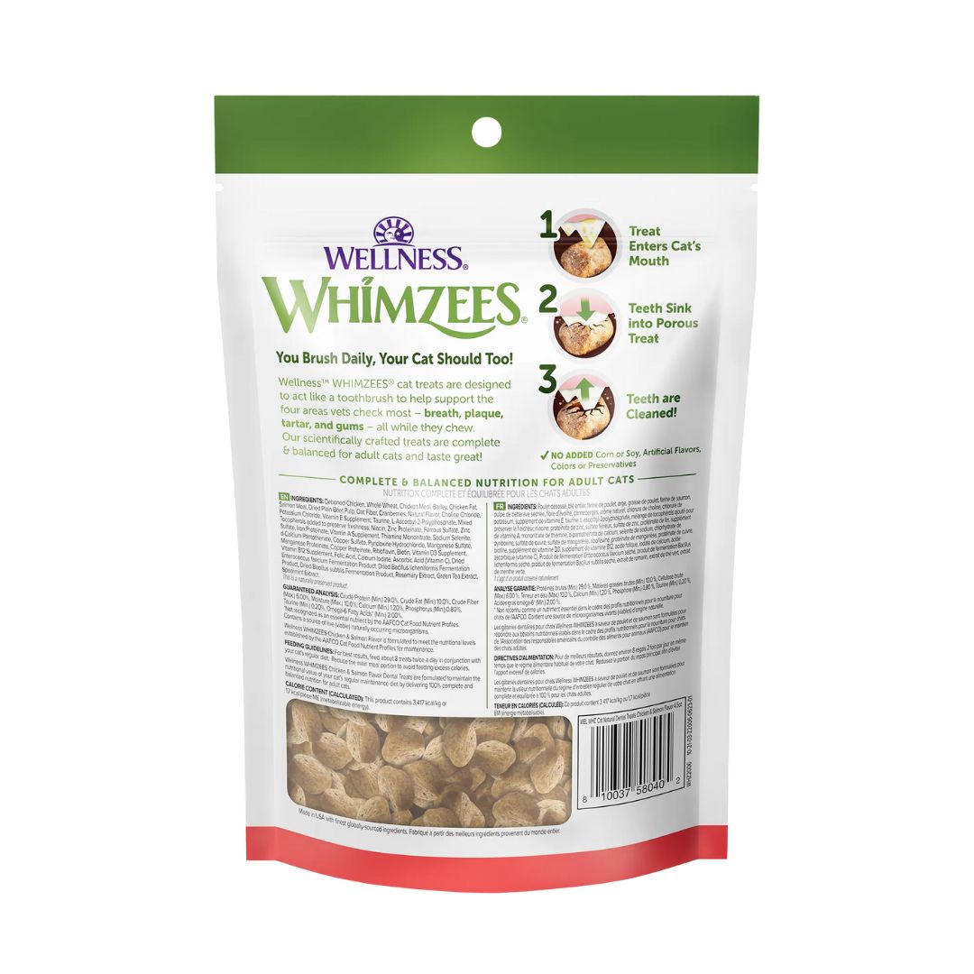 Whimzees Cat Dental Treat Chicken Salmon 4.5Oz