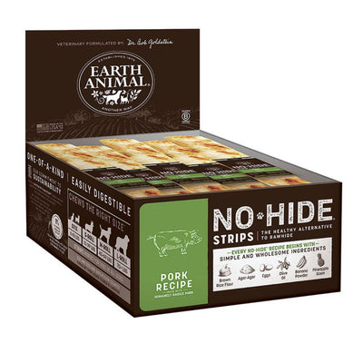 Earth Animal Dog No Hide Strips Pork 60 Count