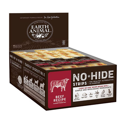 Earth Animal Dog No Hide Strips Beef 60 Count