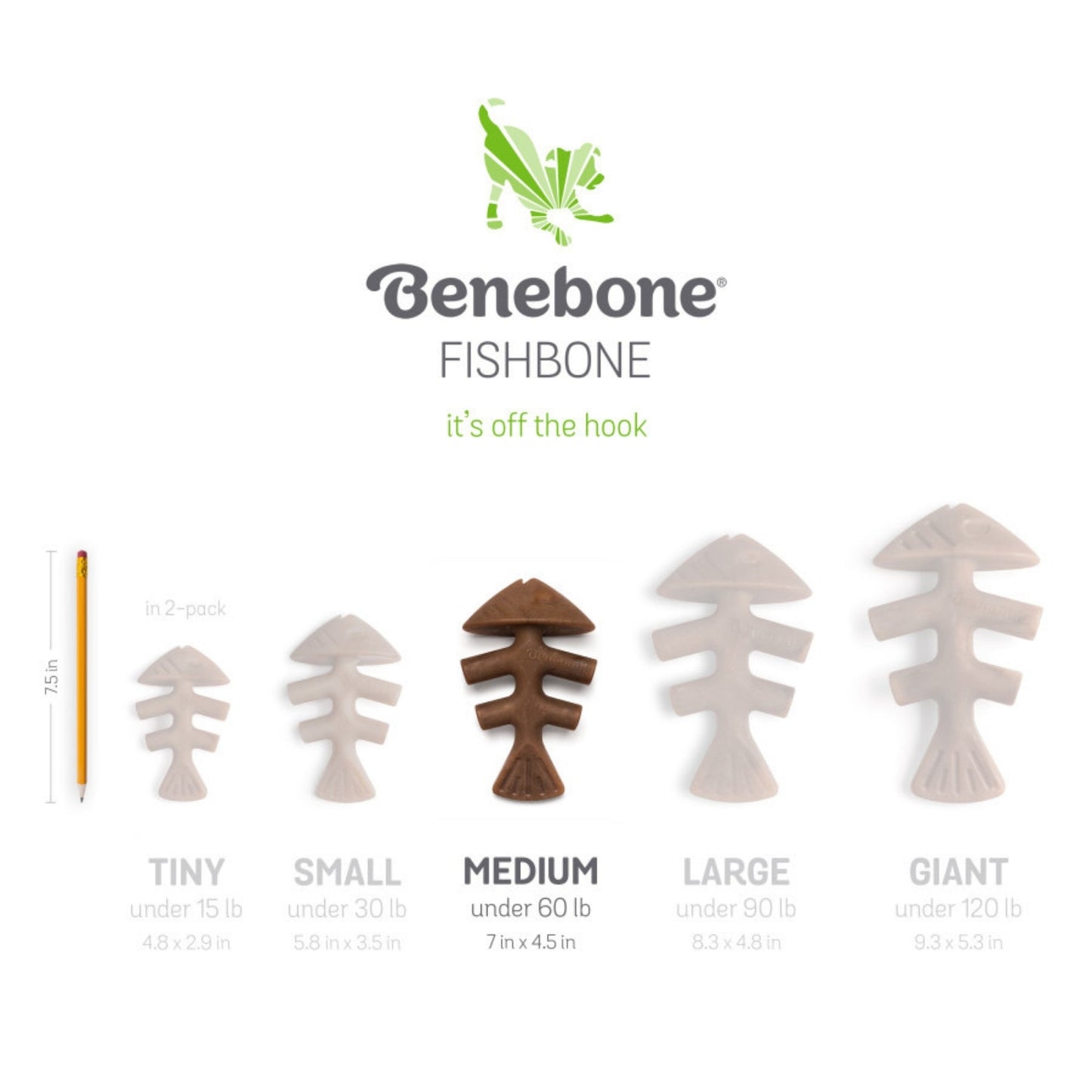 Benebone Fishbone Dog Chew Toy Salmon, 1ea/MD