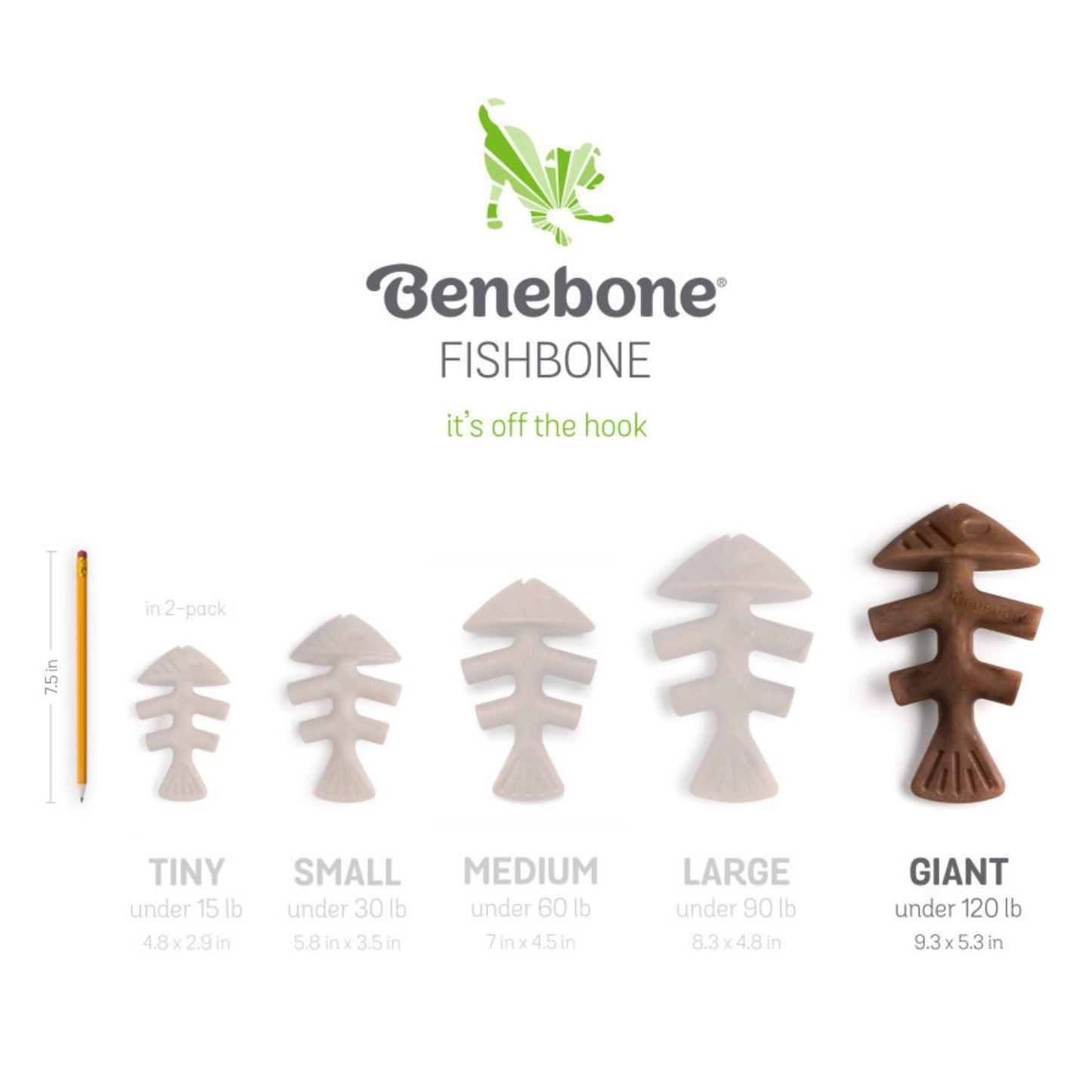 Benebone Fishbone Dog Chew Toy Salmon, 1ea/XL