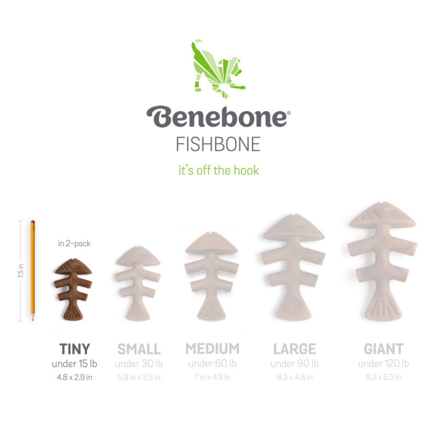 Benebone Fishbone Dog Chew Toy Salmon, 1ea/XS|2 pk