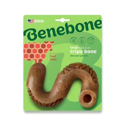 Benebone Tripe Bone Durable Dog Chew Toy Beef Tripe, 1ea/LG