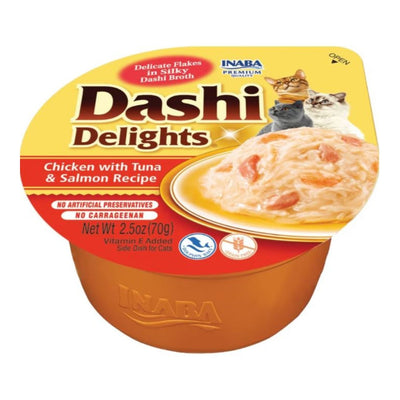 Inaba Dashi Delights Flakes In Broth Chicken/Tuna/Salmon 2.5oz. (Case of 6)