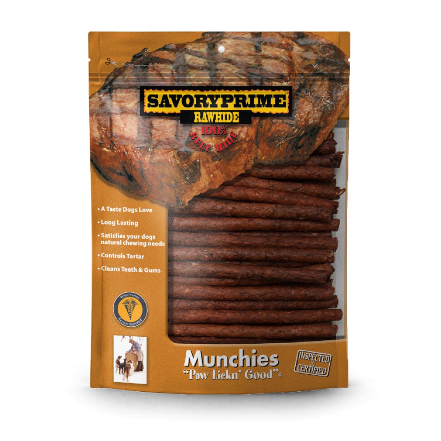 Savory Prime Munchie Sticks Dog Treat Beef 1ea/5 in, 100 pk