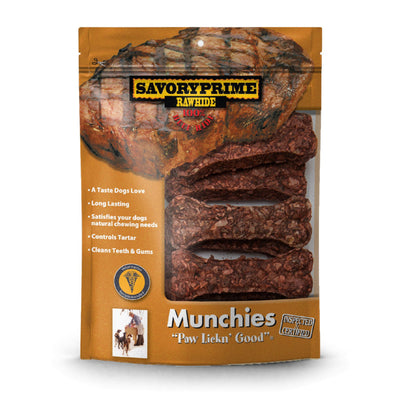 Savory Prime Munchie Bone Dog Treat Beef 1ea/3-4 in, 10 pk