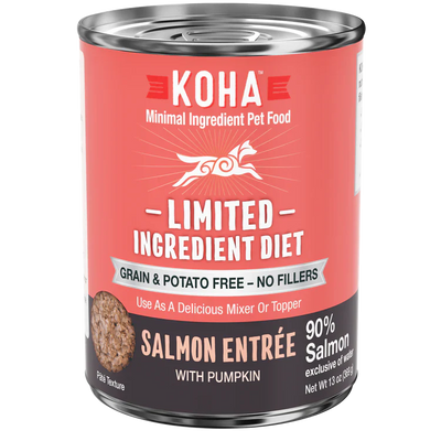 Koha Dog Limited Ingredient Grain Free 90% Salmon 13oz. (Case of 12)