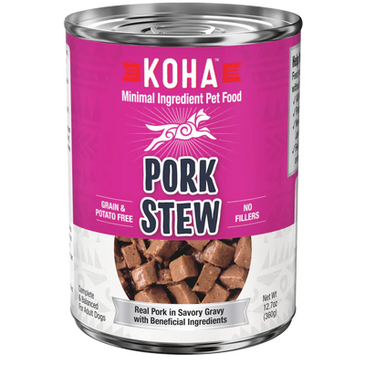 Koha Dog Grain Free Stew Pork 12.7oz. (Case of 12)