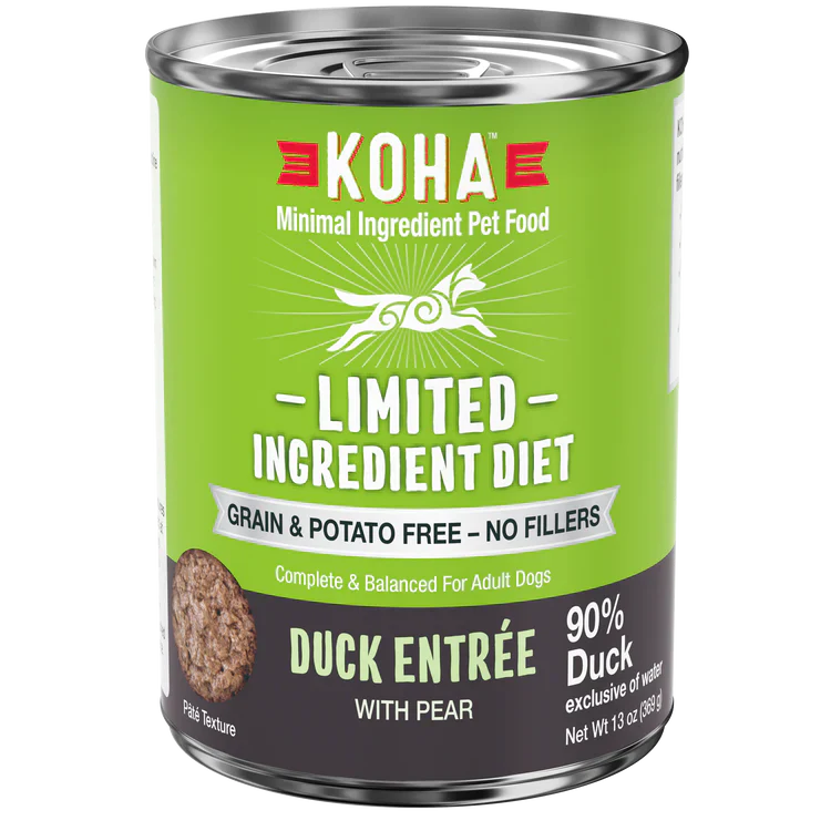 Koha Dog Limited Ingredient Grain Free 90% Duck 13oz. (Case of 12)