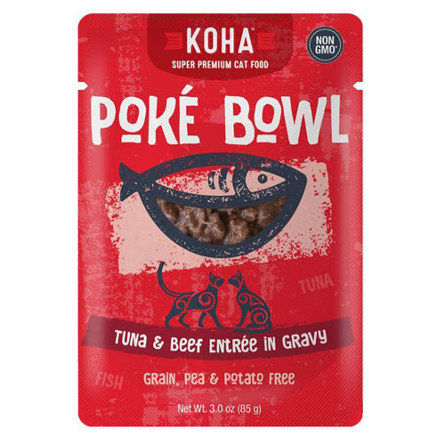 Koha Cat Grain Free Pok Tuna and Beef 3oz.(Case of 24)