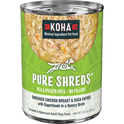Koha Dog Grain Free Shredded Chicken And Duck 12.5oz. (Case of 12)