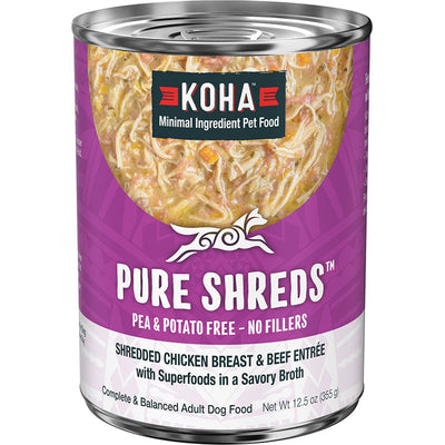 Koha Dog Grain Free Shredded Chicken And Beef 12.5oz. (Case of 12)
