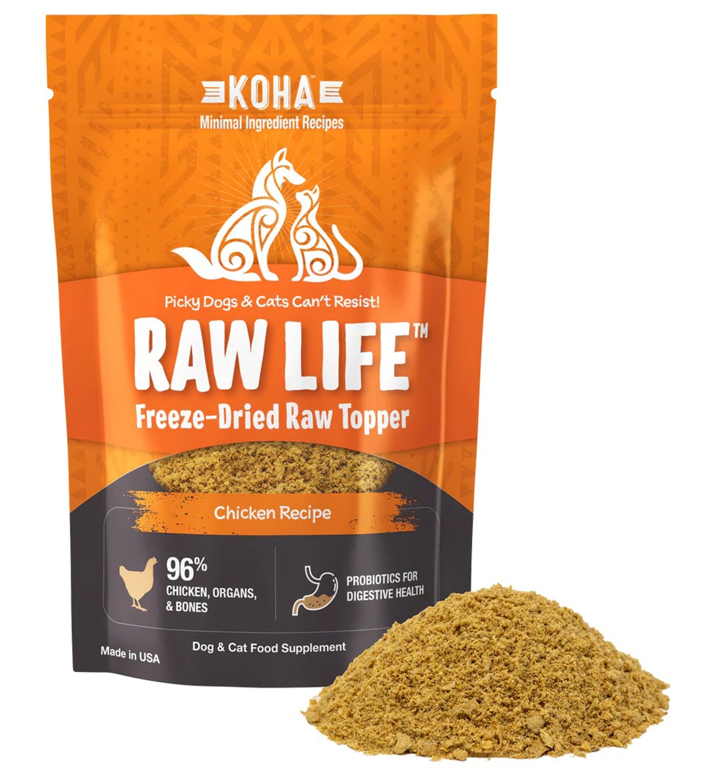 Koha Dog Cat Grain Free Raw Freeze Dried Topper Chicken 8oz.