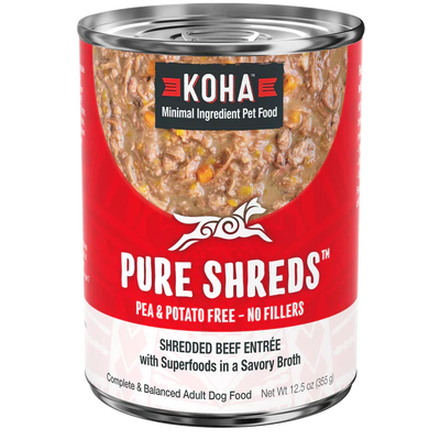 Koha Dog Grain Free Shredded Beef 12.5oz. (Case of 12)