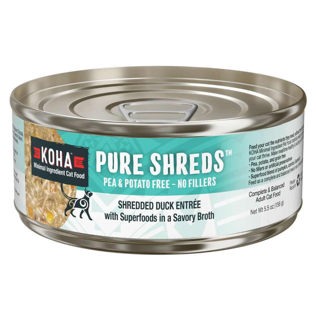 Koha Cat Grain Free Shredded Duck 2.8oz. (Case of 24)