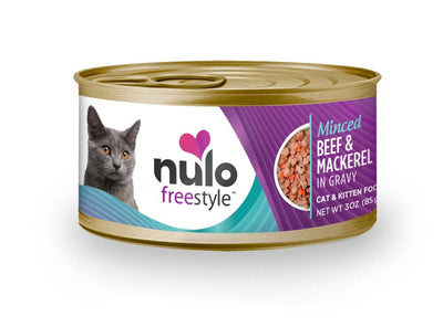 Nulo Freestyle Grain-Free Minced Wet Cat Food Beef & Mackerel 24ea/3 oz