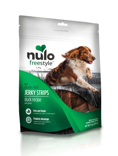 Nulo Freestyle Grain-Free Jerky Strip Dog Treats Duck w/Plums 1ea/5 oz