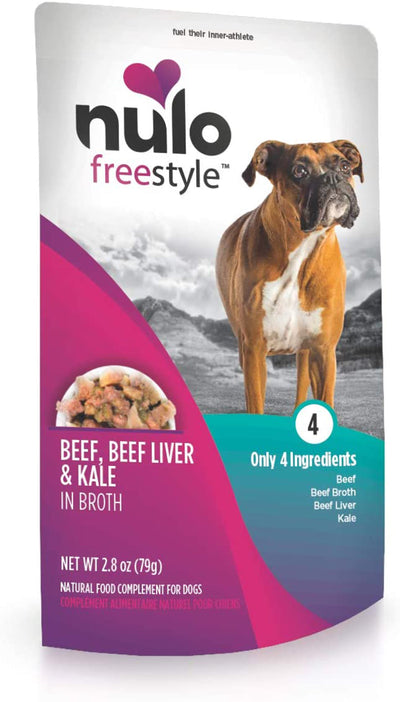 Nulo Freestyle Dog Food Topper Beef, Liver & Kale in Broth 2.8oz. (Case of 24)