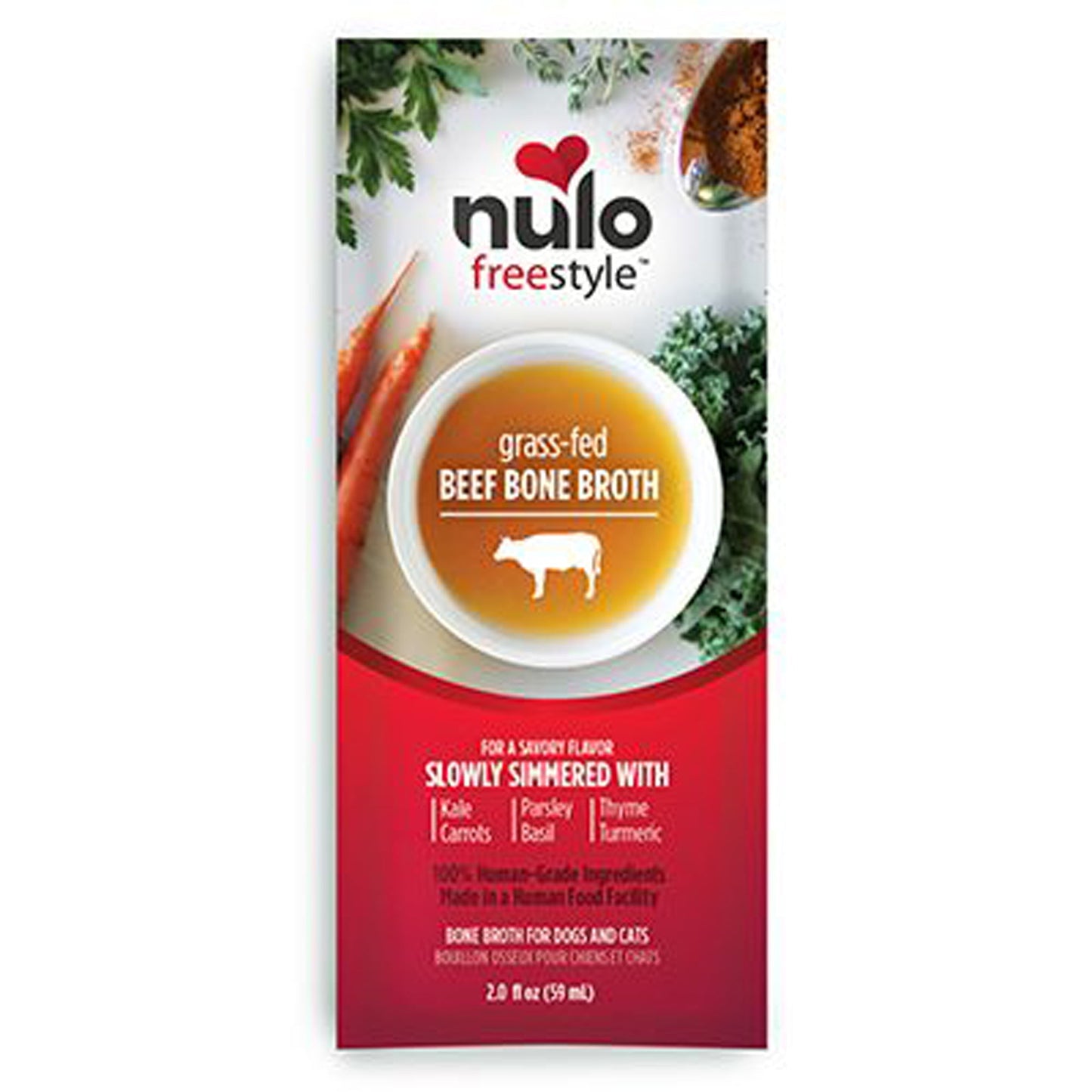 Nulo Freestyle Dog Food Topper Grass-Fed Beef Bone Broth 2oz. (Case of 24)