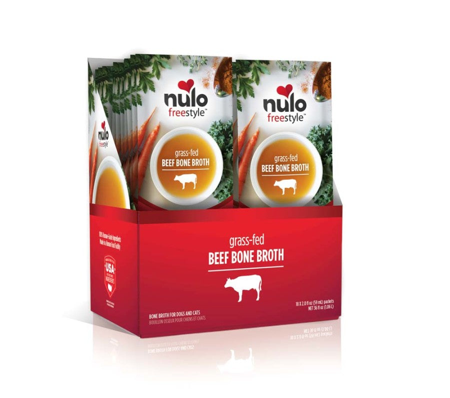 Nulo Freestyle Dog Food Topper Grass-Fed Beef Bone Broth 2oz. (Case of 24)