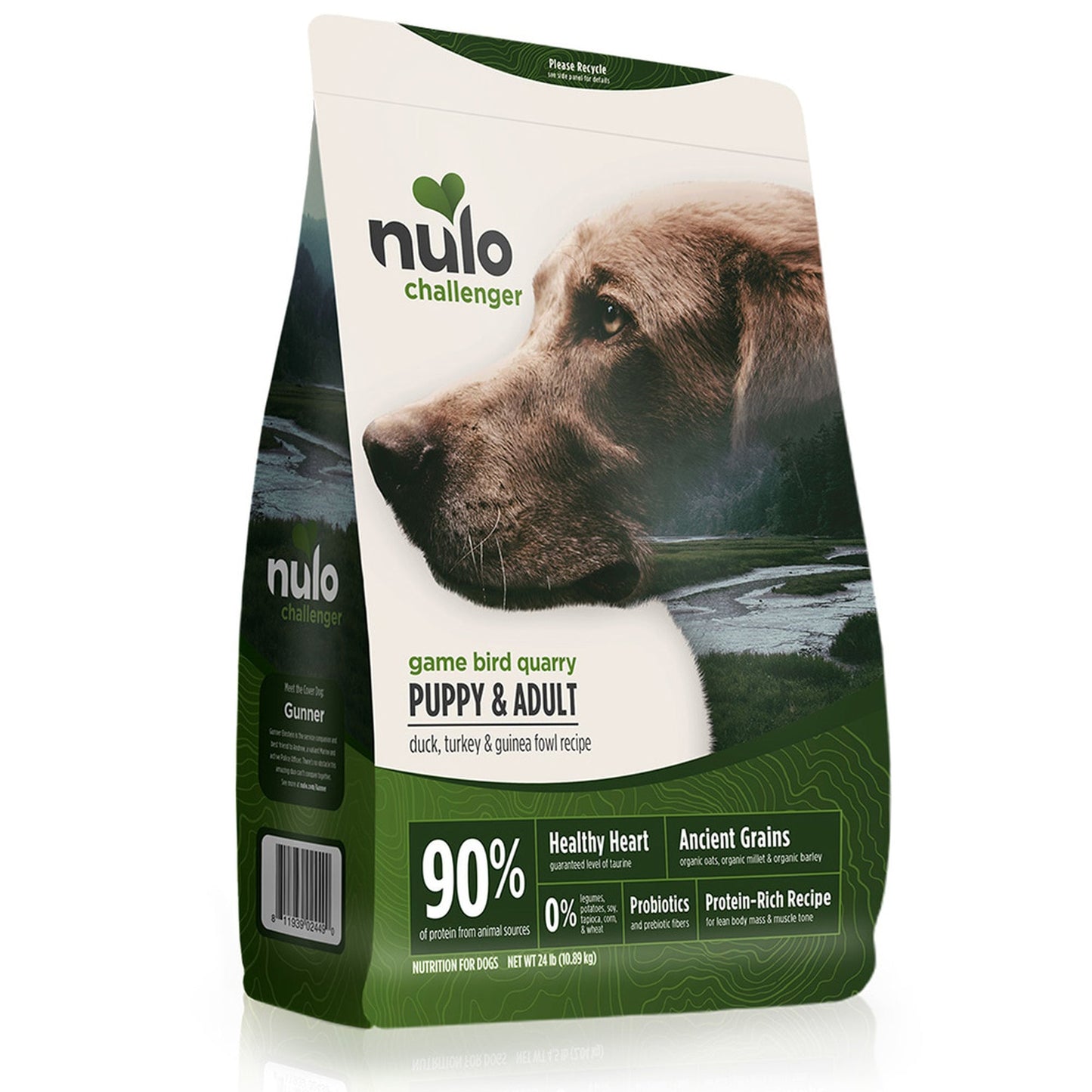 Nulo Challenger High-Meat Adult & Puppy Dry Dog Food Gamebird, Quarry Duck, Turkey & Guinea Fowl 1ea/11 lb