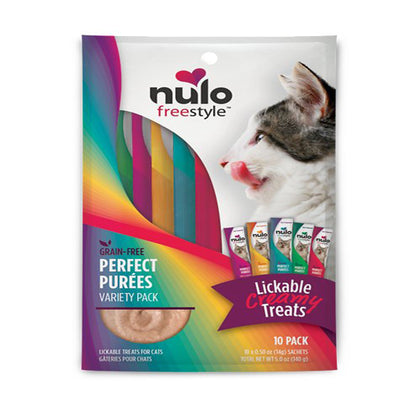 Nulo Freestyle Perfect Purees Grain-Free Cat Food Topper/Treat Variety 1ea/0.5 oz, 10 pk