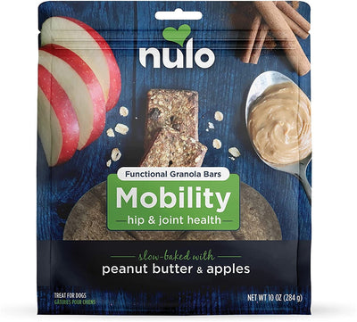 Nulo Functional Granola Bar Mobility Hip & Joint Health Dog Treats Peanut Butter & Apples 1ea/10 oz