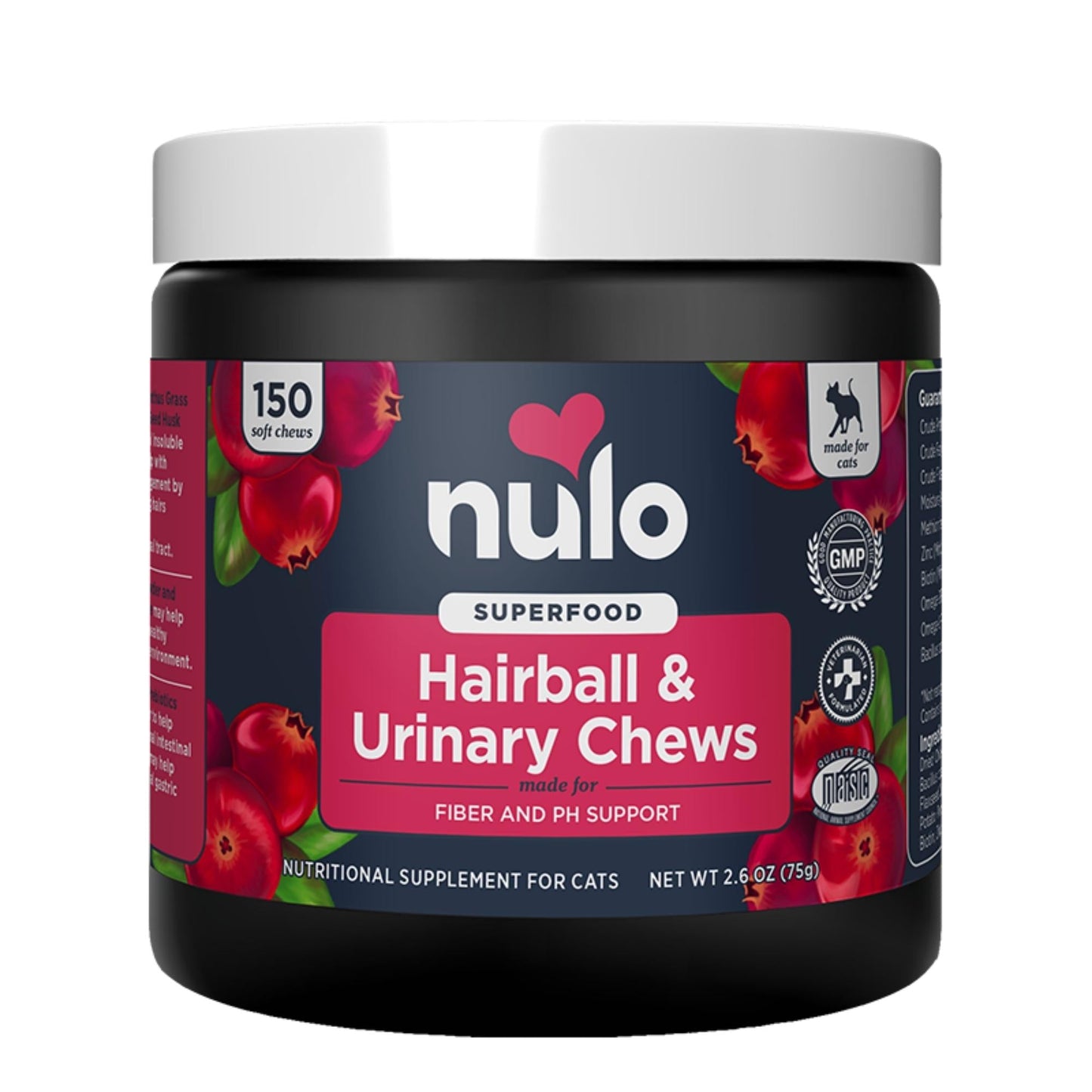 Nulo Superfood Hairball and Urinary Supplement Chews for Cats 1ea/2.6 oz, 150 ct