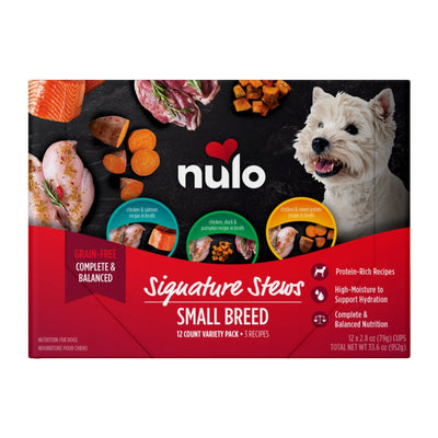 Nulo Signature Stew Small Breed Dog Food 3 Recipe Variety Pack 2.8oz. (Case of 12)  (2 pack)