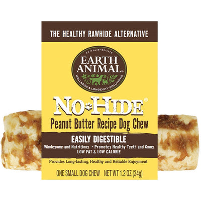 Earth Animal Dog No-Hide Peanut Butter 4 Inches 24 Count
