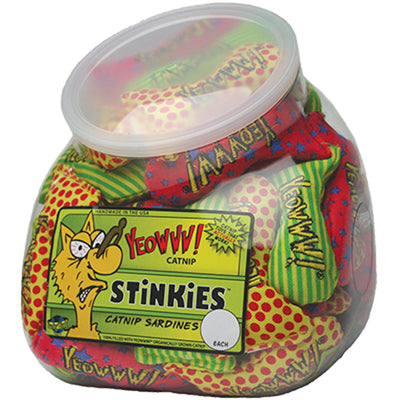 Yeowww! Fish Bowl with School of Stinkies Catnip Toy Display Multi-Color 1ea/3 in, 51 Piece