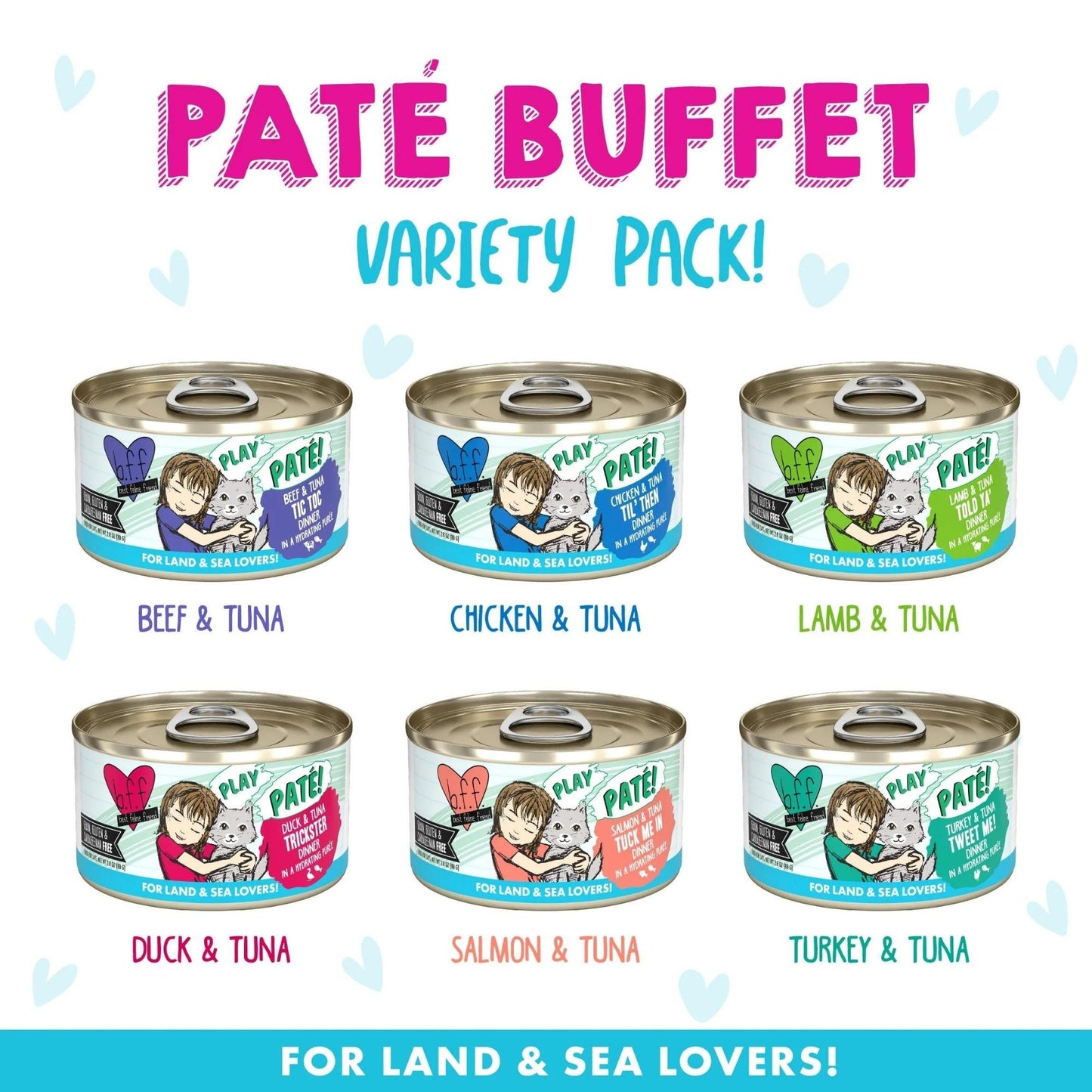 BFF Cat Play Pat Partay! Variety Pack 3oz. (Case of 12)