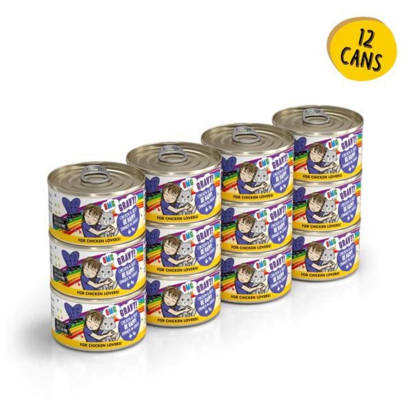 BFF Cat Omg Chicken and Beef Be Happy Dinner in Gravy 2.8oz. (Case of 12)