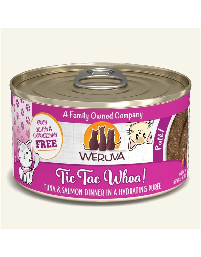 Weruva Cat Pate Tic Tac Whoa! Tuna and Salmon Dinner 3oz. (Case of 12)