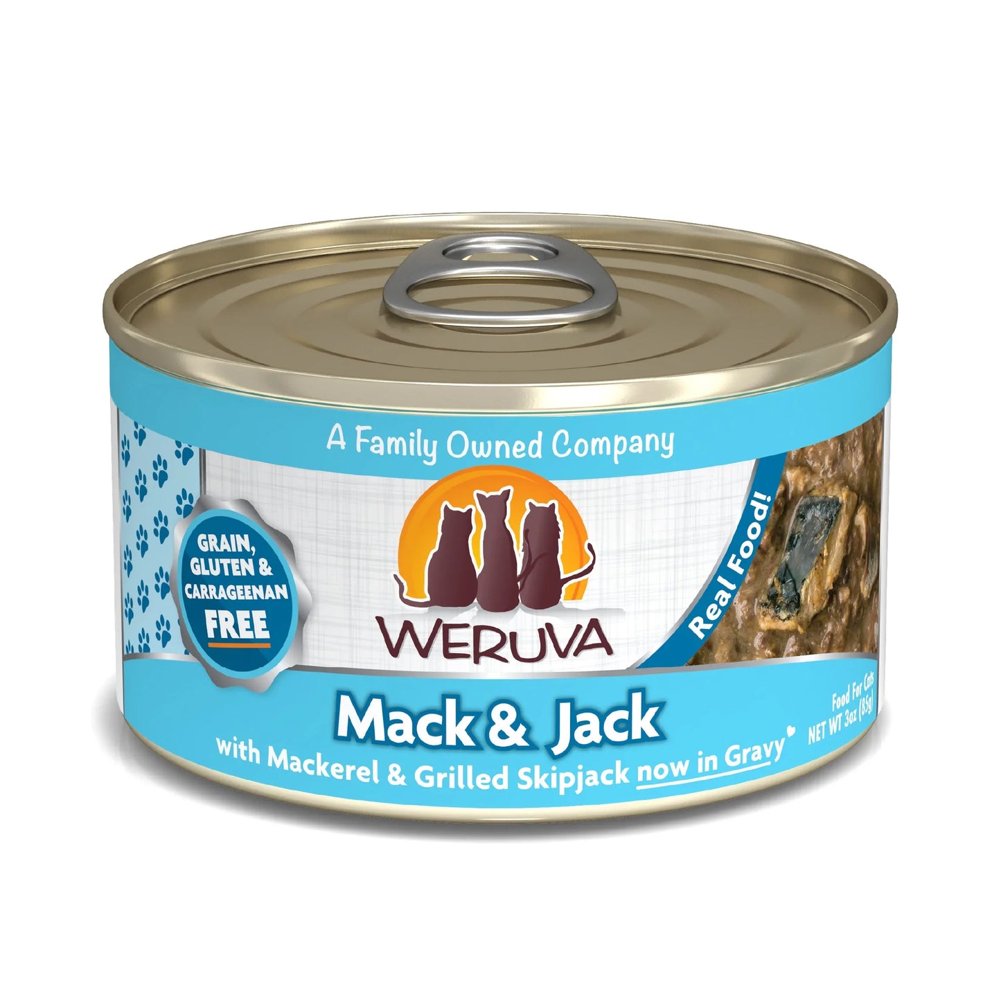 Weruva Cat Mack and Jack with Mackerel and Grilled Skipjack in Gravy 5.5oz. (Case of 12)