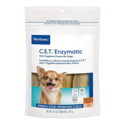 C.E.T. Enzymatic Oral Hygiene Chews For Dogs Beef/Chicken XSmall 30 Count